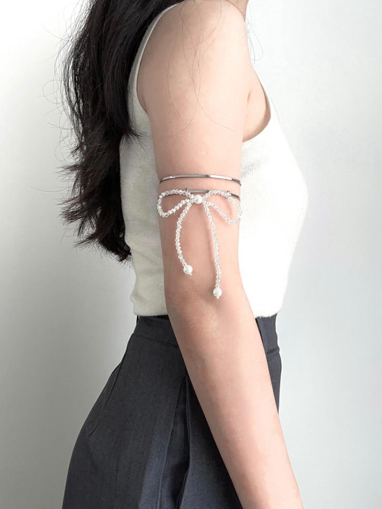 [무료 배송] 헤르츠룸 summer ribbon bracelet 리본 팔찌 발레코어 여름 민소매 나시 팔뚝 팔찌