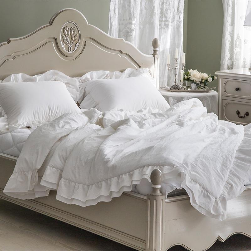 누비이불커버세트 2중러플 (화이트)