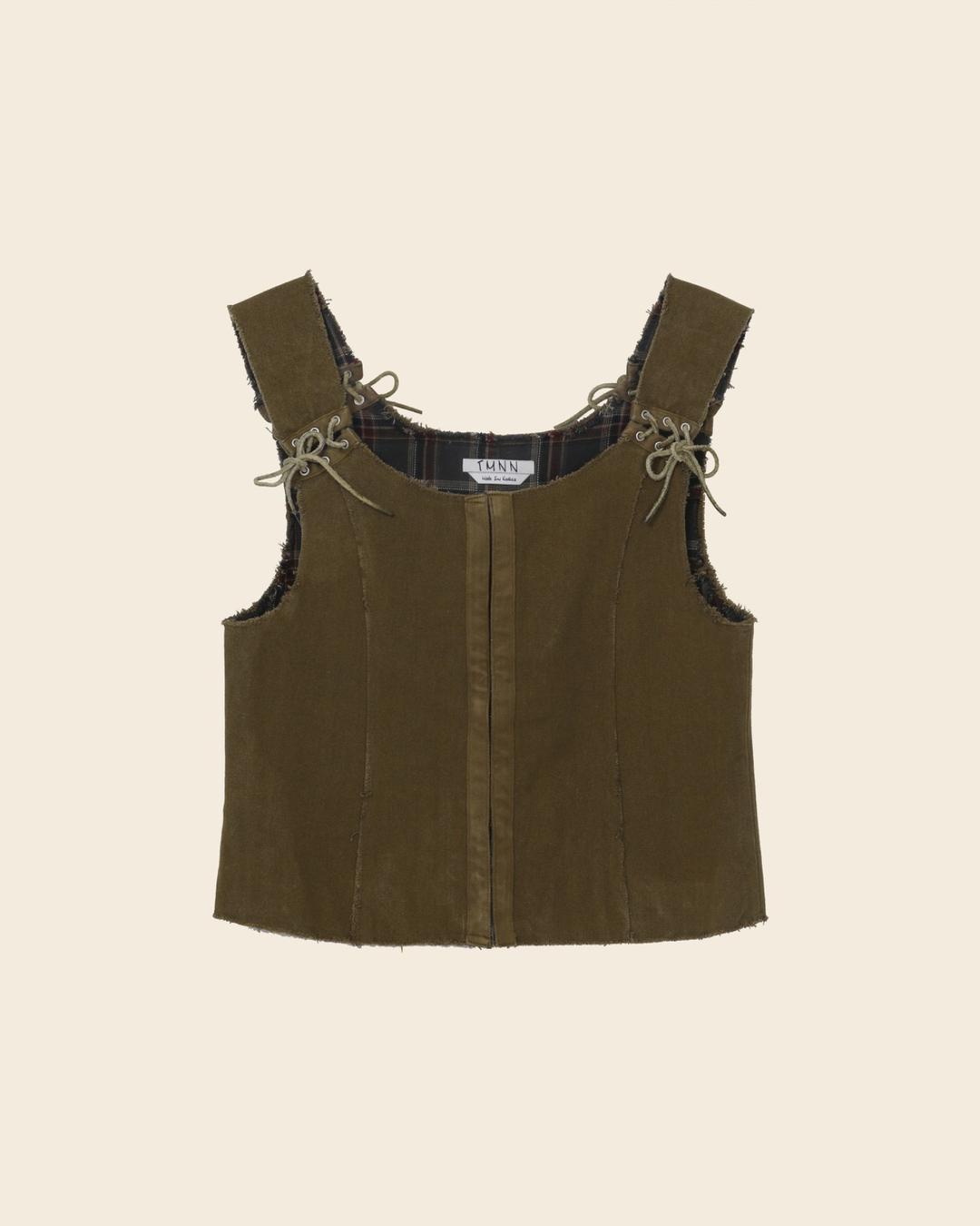 Washing canvas vest (KHAKI)