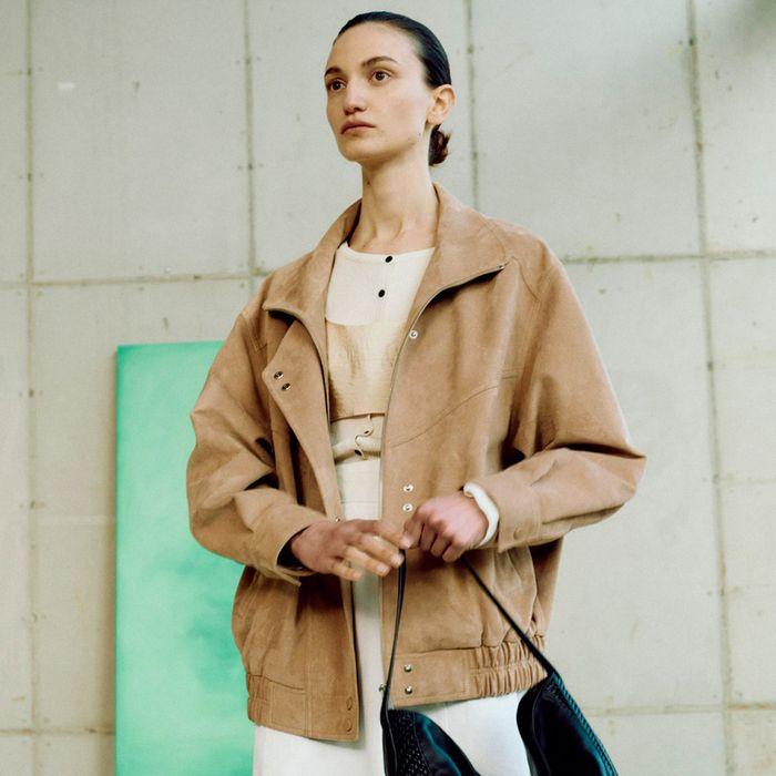 Asymmetric Placket Faux Suede Jacket SL5XJ830-91