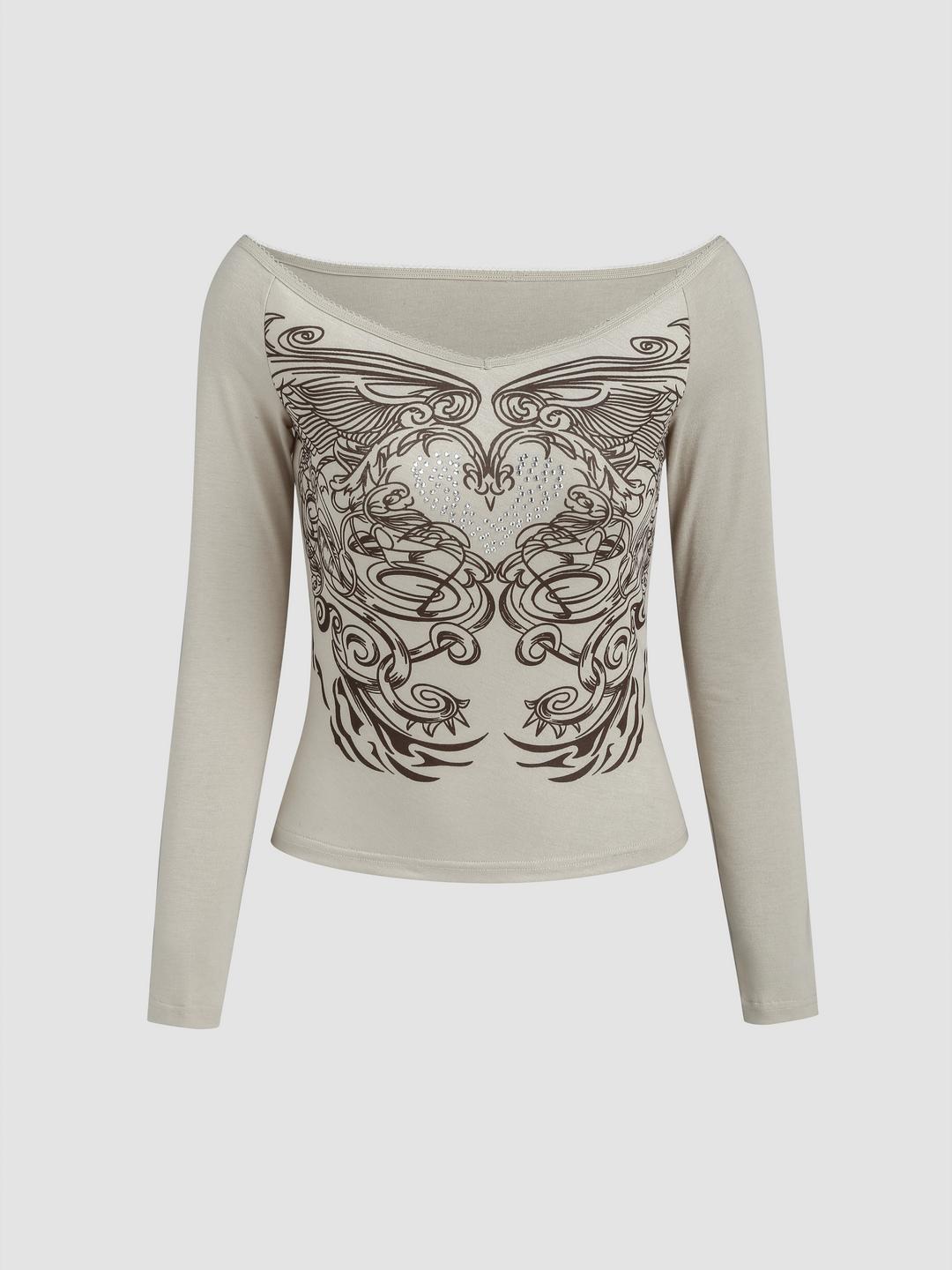 Jersey Solid Rhinestone Graphic  Tee