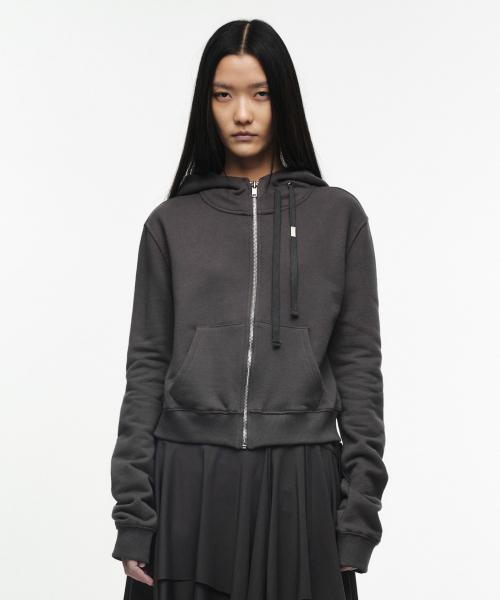 나체(NACHE)  CROPPED HOODIE ZIP-UP CHARCOAL - 사이즈 & 후기 | 무신사