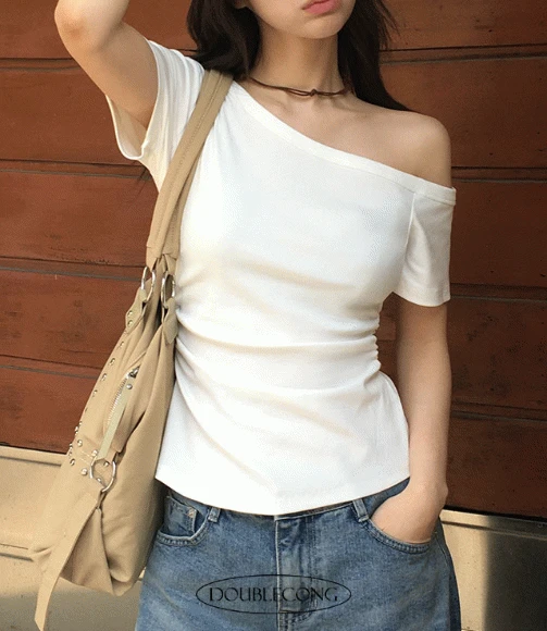 [허리잘록핏]옆셔링 언발 반팔티(3colors)