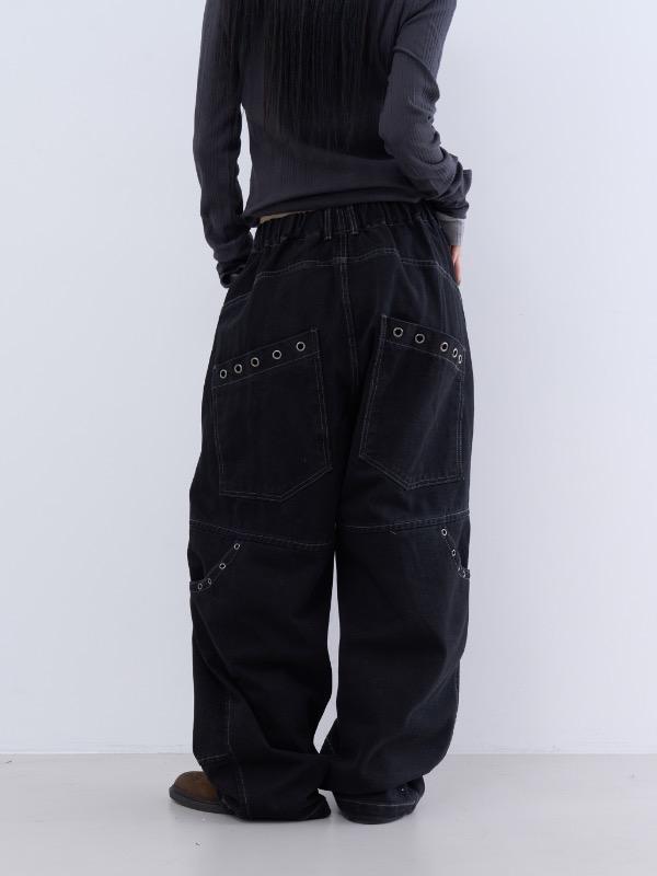 rough eyelet pocket pants