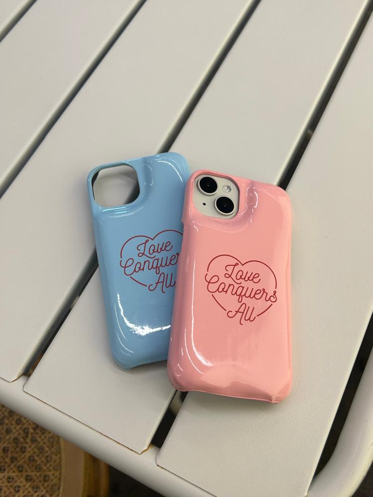 [폰케이스] 하트 로고 쿠션 패딩 구스다운 갤럭시s23 울트라 아이폰15프로