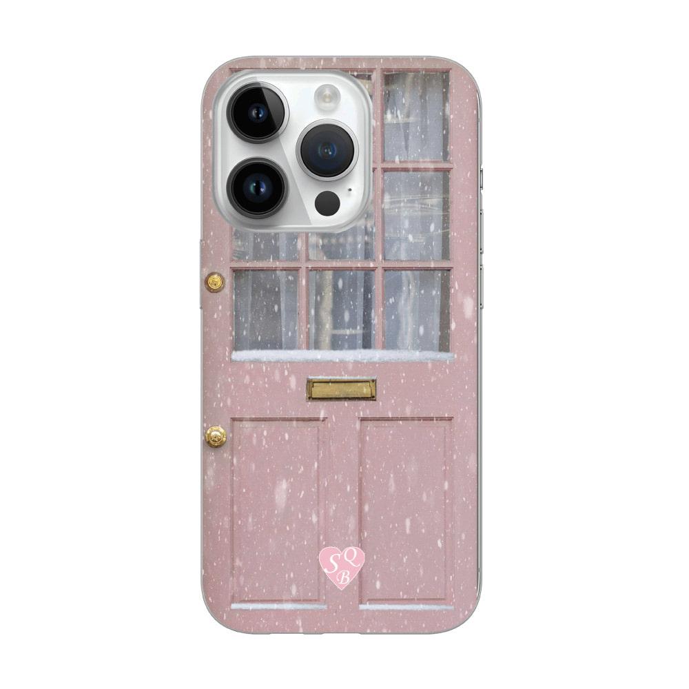 [Jellhard case]  Pink vintage door(on a snowy day)