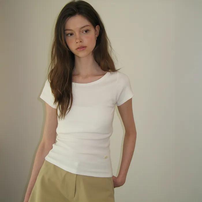 Boat neck Pendant Top - Ivory