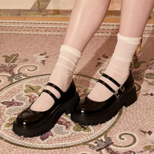 SPUR[스퍼]Debit double strap Chunky Platform pumps SS8024_Black