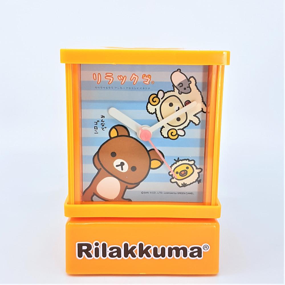 SAN-X 리락쿠마 탁상시계 오렌지색 데스크클락  desk clock リラックマ デスククロック