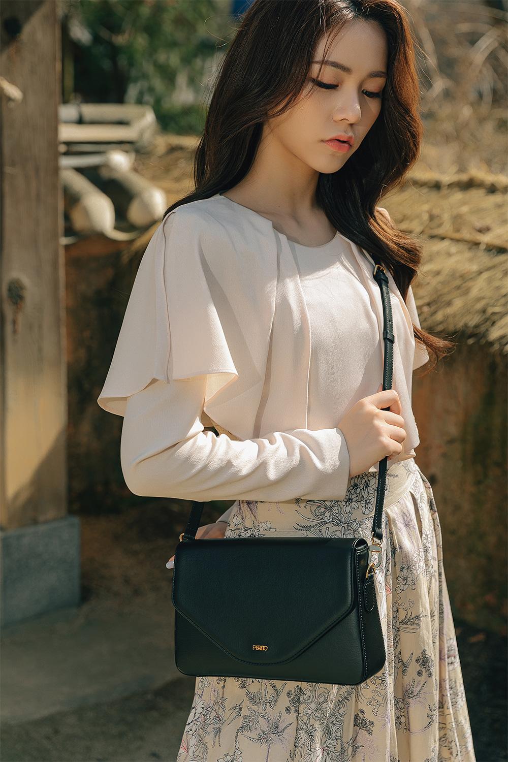 누어 한지 숄더백 (리치블랙)