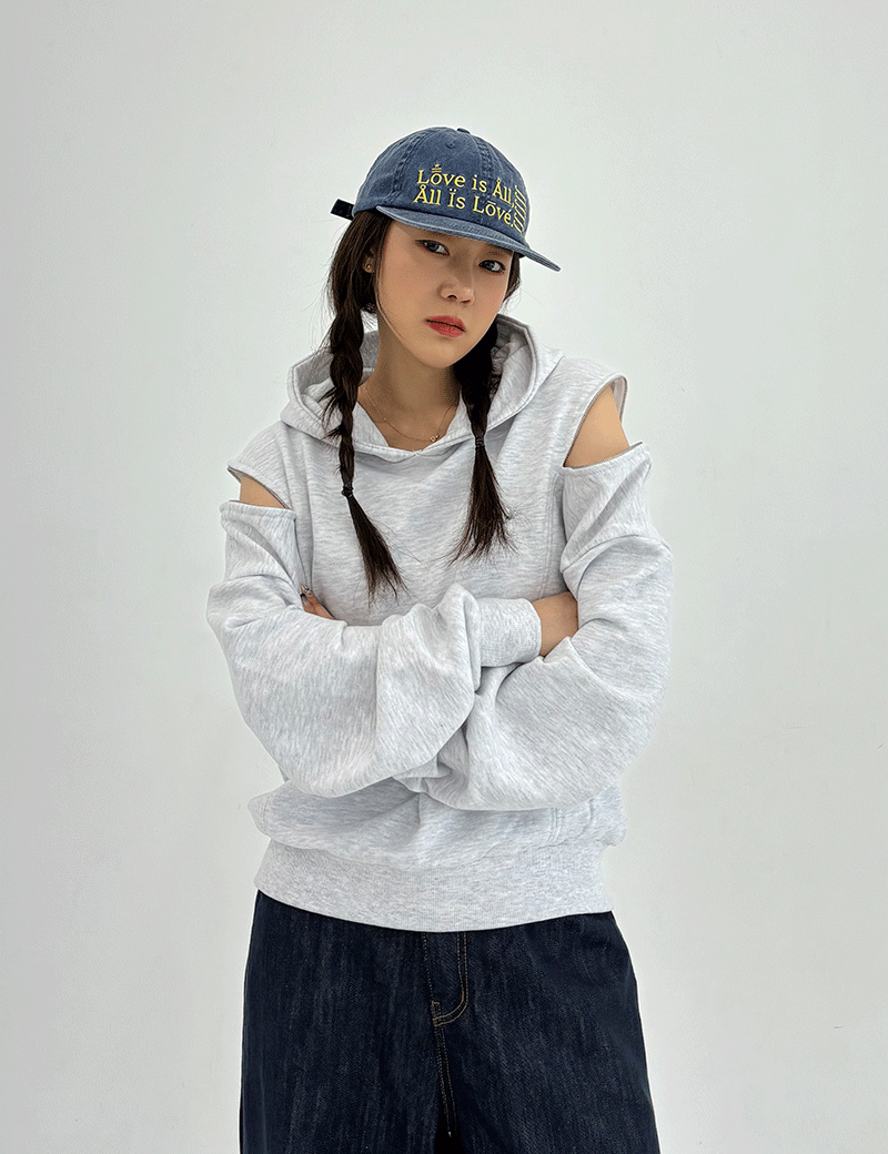 레종 지퍼 트임 후드 티셔츠 - 3 color