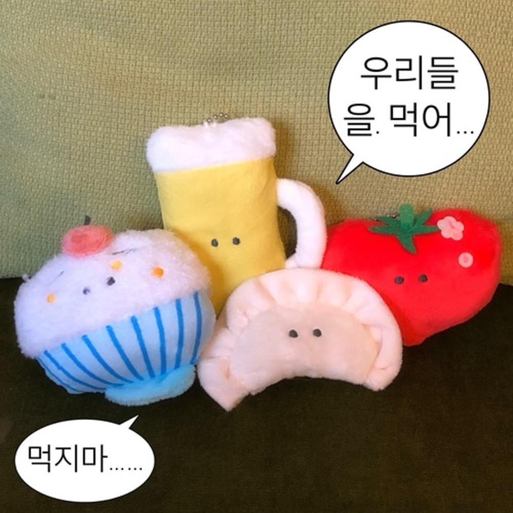 [인형 키링] 귀여운 안주 토마토 맥주 일본여행 열쇠고리 마을엔