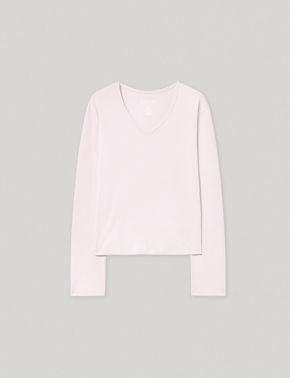 2nd / Margot V Neck Cotton Top_Baby Pink