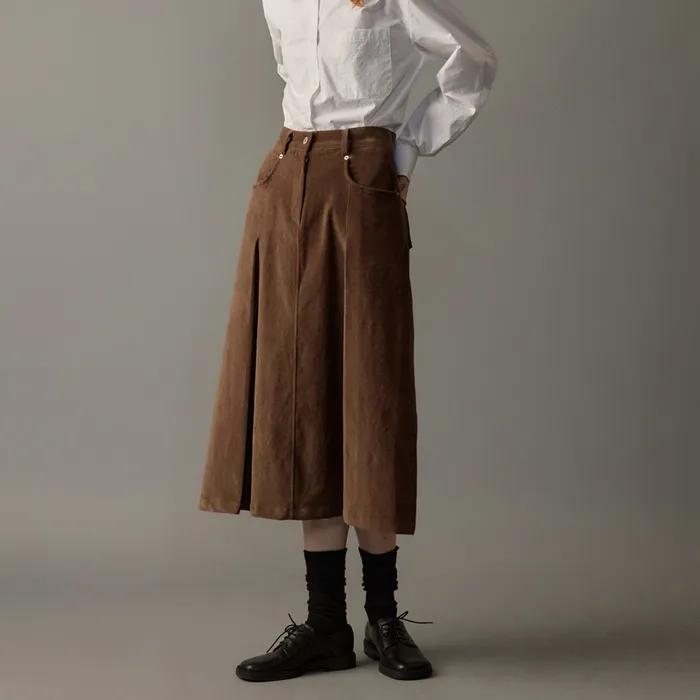 [6차 9/12 예약배송]Hazel velvet skirt (Brown)