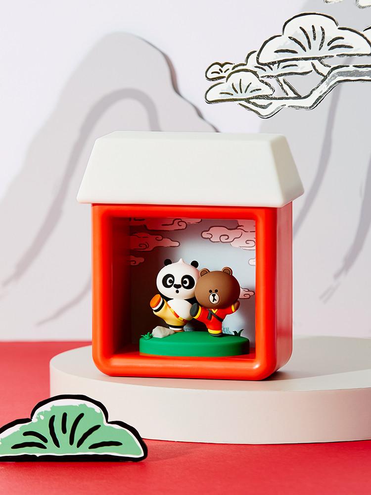 라인프렌즈 l 쿵푸팬더 브라운&포 하우스 피규어 무드등