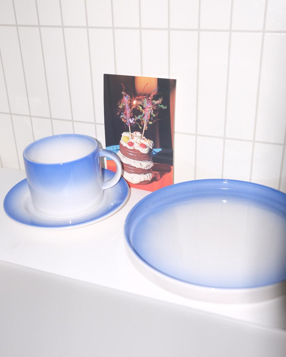 [POY CERAMICS] GRADIENT MUG/PLATE (BLUE)