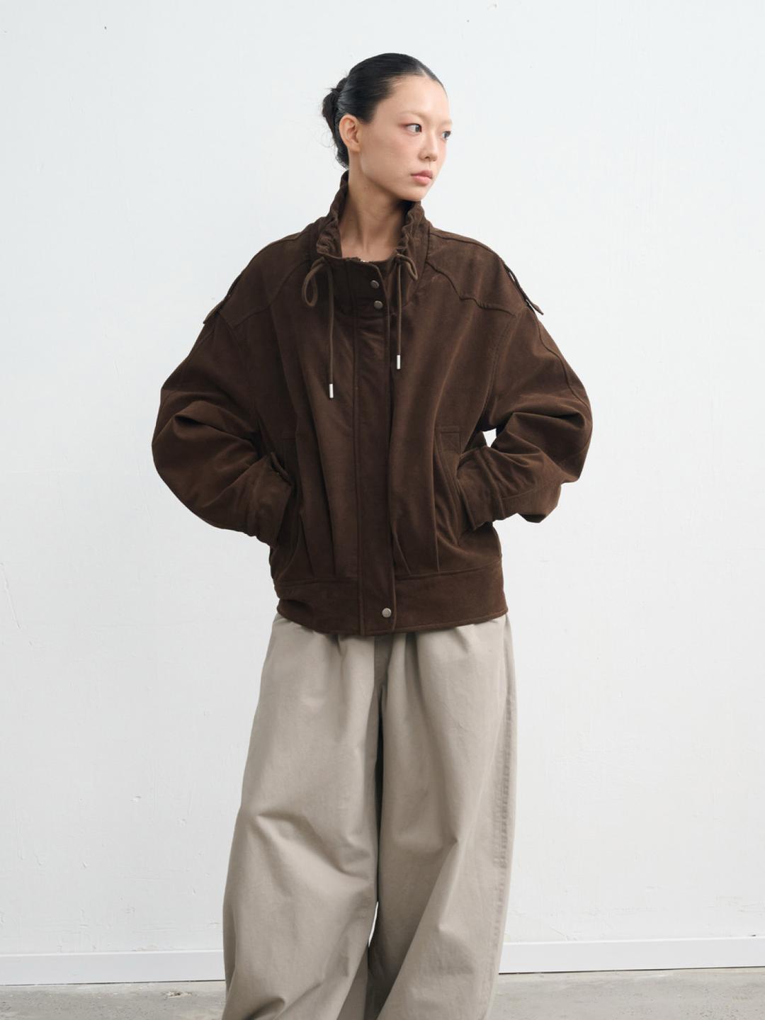 LINY LIBERTY Stand Collar Drawstring Jacket