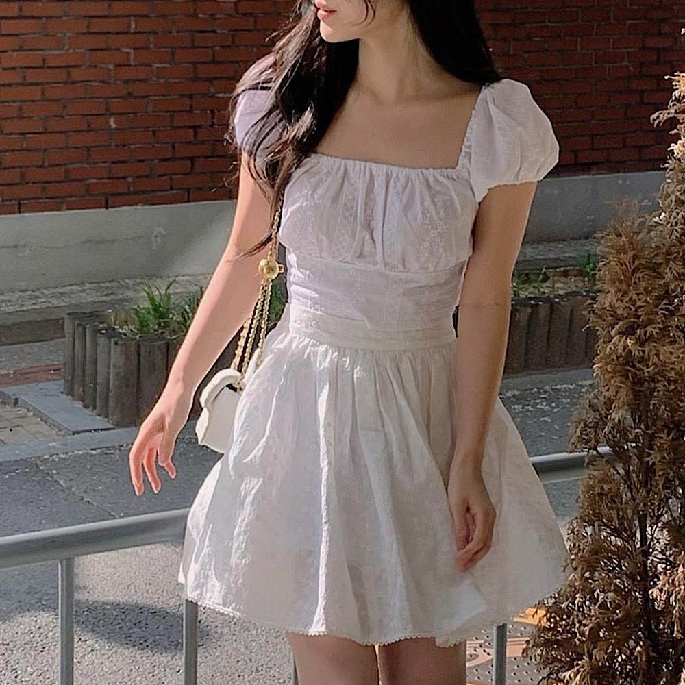 클레멘 여름 레이스 페스티벌 축제 미니 면 스커트