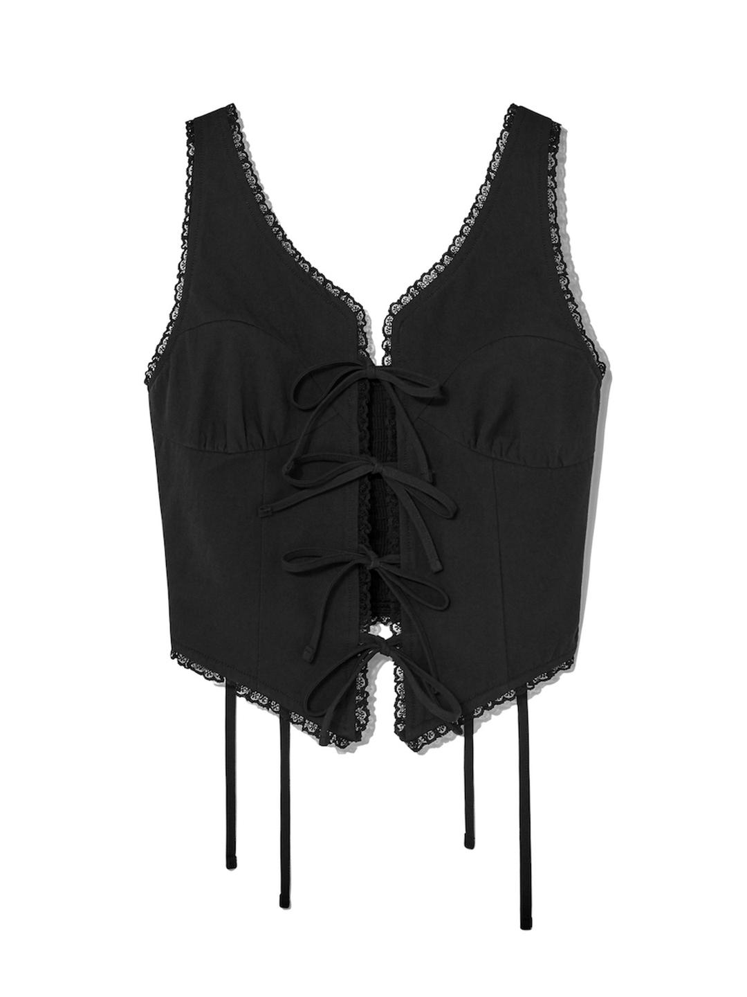 GARDEN SLEEVELESS TOP (BLACK)