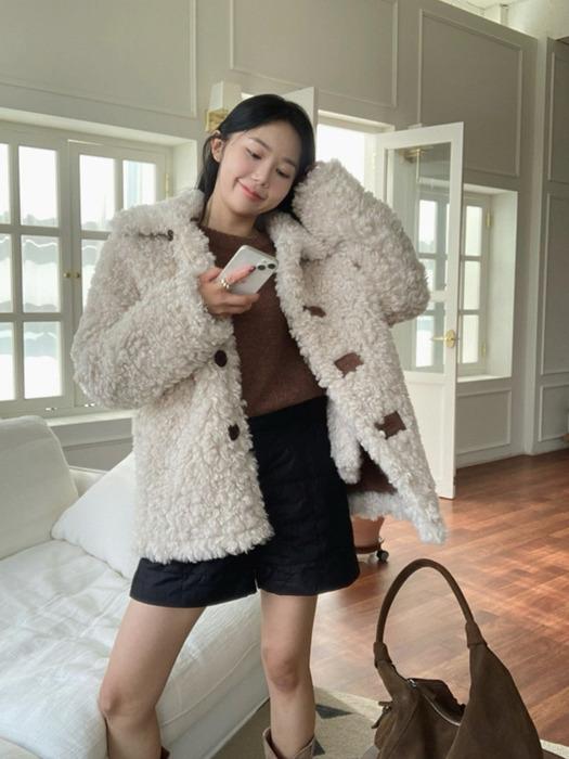 페이크퍼 시어링 리버시블 자켓 LE_K244PSG301