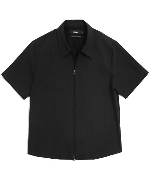 지플리시(ZPLISH)  슬랫 하프 셔츠 블랙 - 사이즈 & 후기 | 무신사