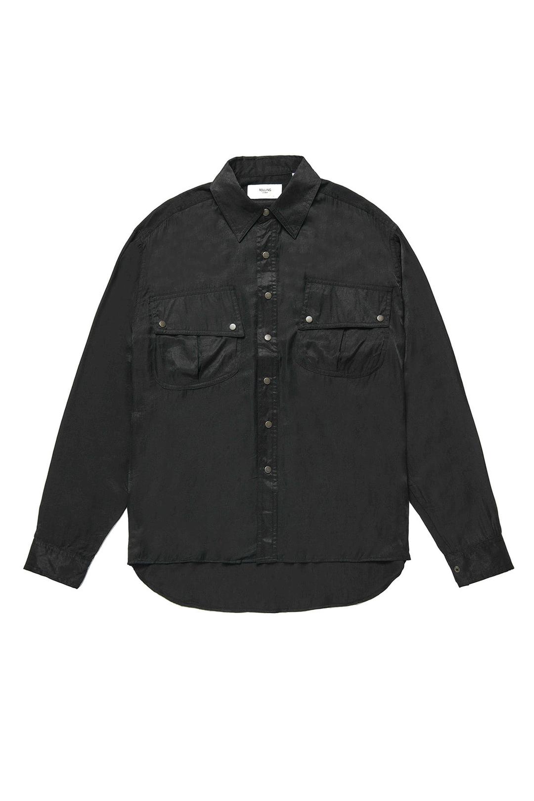 LOOSE FIT MILLITARY SHIRT BLACK