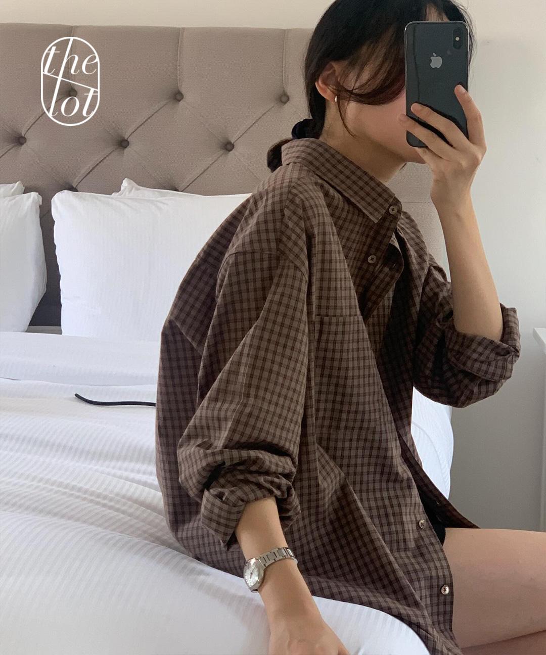 더롯 [jinsim] 진심 코티지 루즈핏 포켓 체크 셔츠 (2color) 오버핏/카라/긴팔남방/데일리룩/개강룩/가을신상