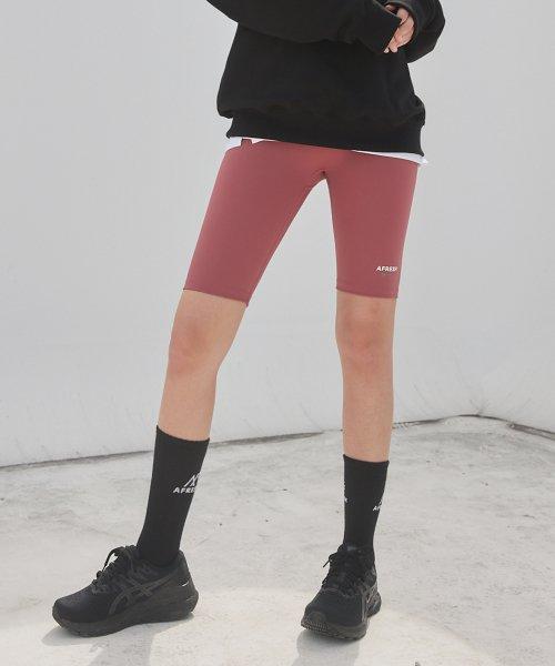 어센틱 논슬립 바이커 5부 레깅스_딥핑크