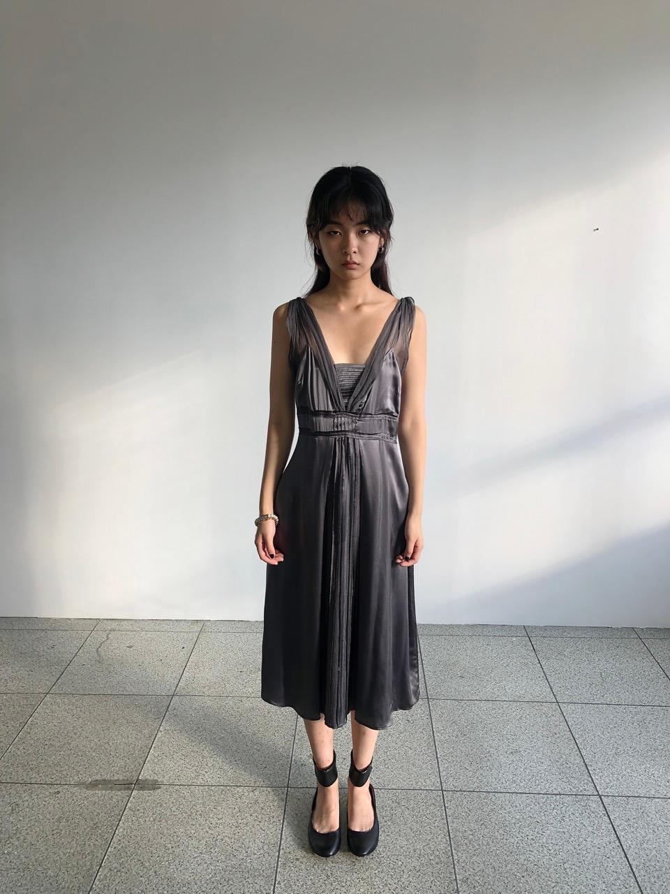 Charcoal Gray Silk Dress