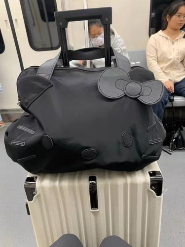 헬로키티 블랙 보부상 가방 나일론 숄더백 귀여운 백