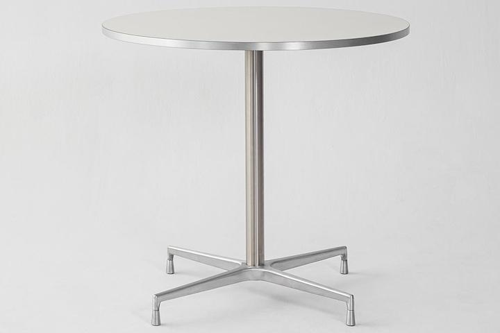 뉴밀러 실버엣지 화이트 HPL 원형 식탁 테이블3size