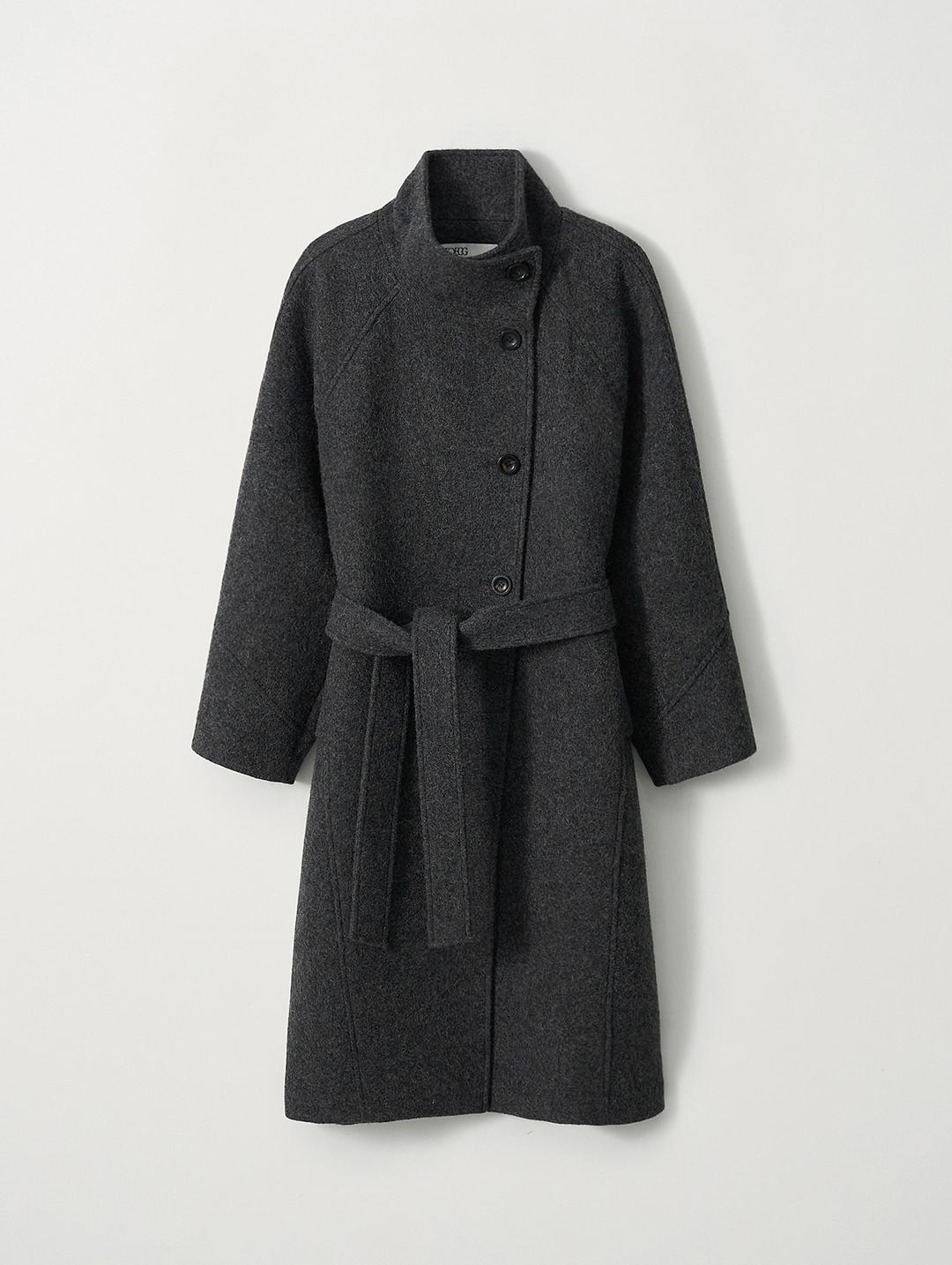 Marron Mid-Neck Coat (Charcoal)