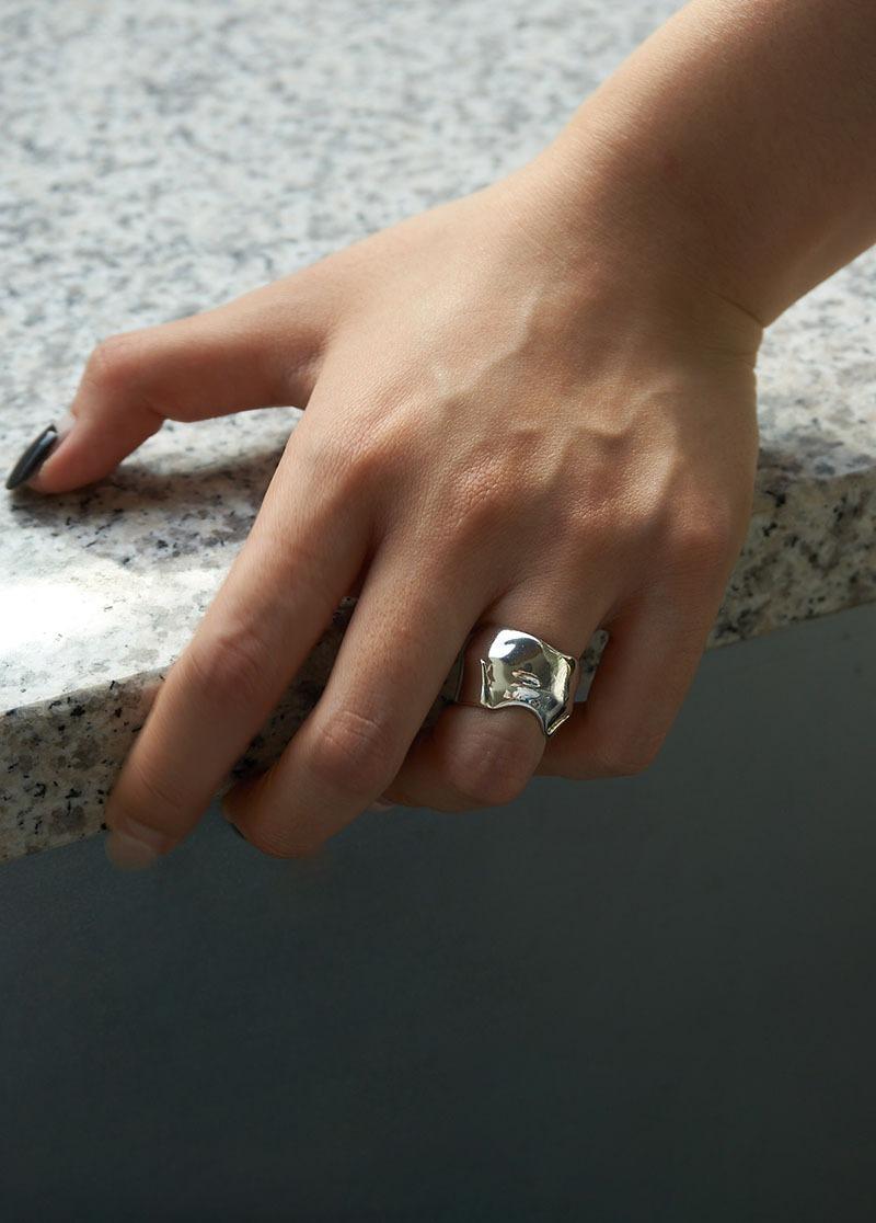 [R722] bold water wave ring/포인트 반지 시선 8호