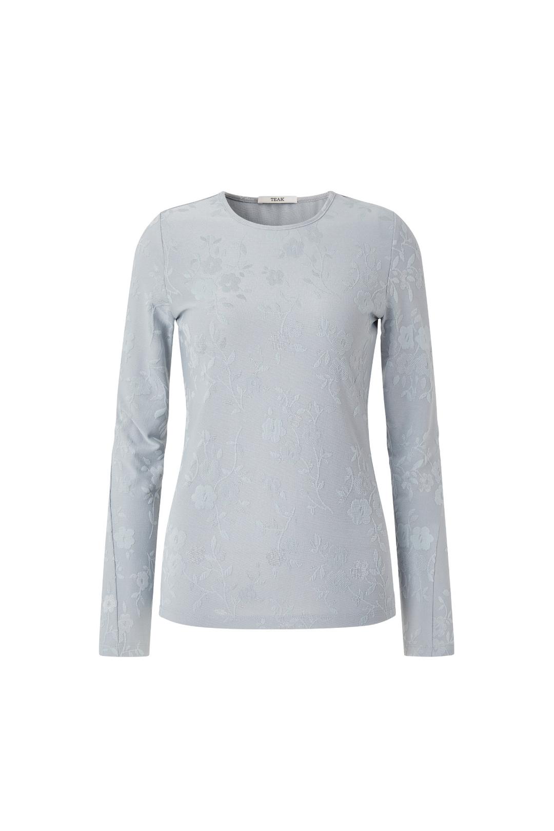 TRACE FLORAL JACQUARD TOP (SILVER GREY)