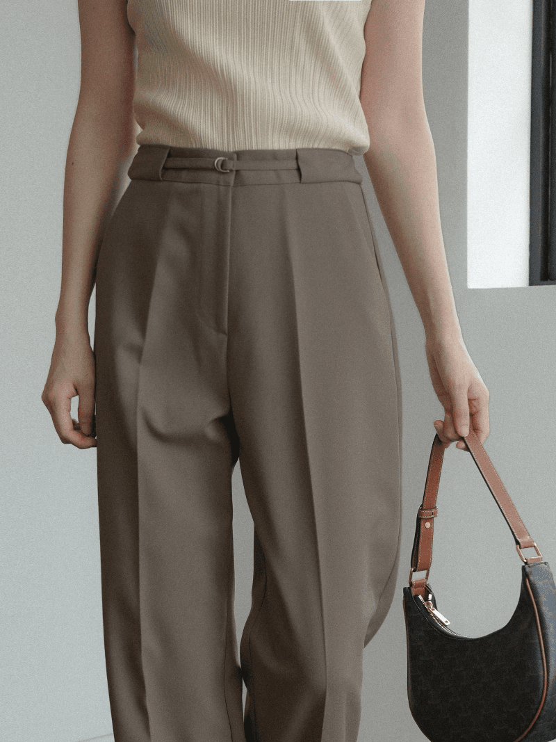 [NouArté] 콜로뉴 벨티드 스트레이트 슬랙스 (딥 베이지)