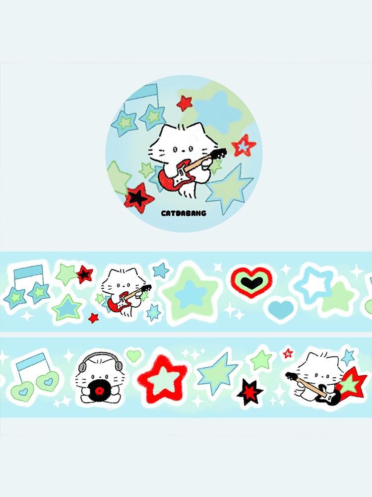 고양이다방 키스컷 마스킹테이프 락스타고양이