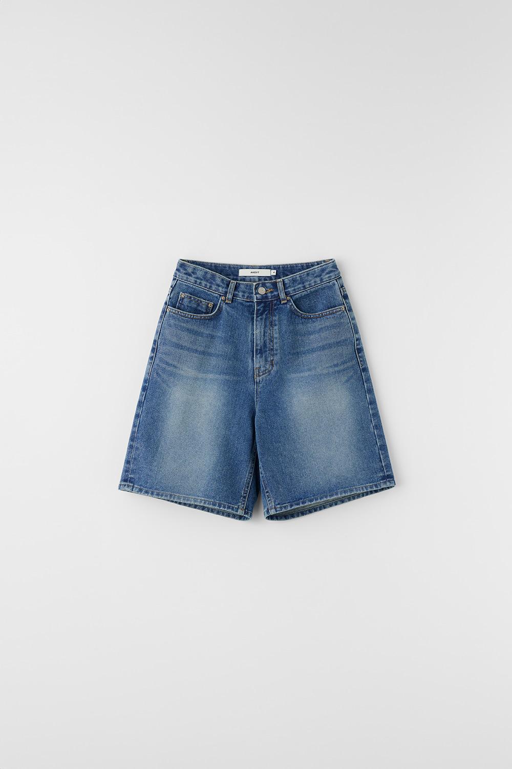 Faye Bermuda Denim Pants_Middle Blue