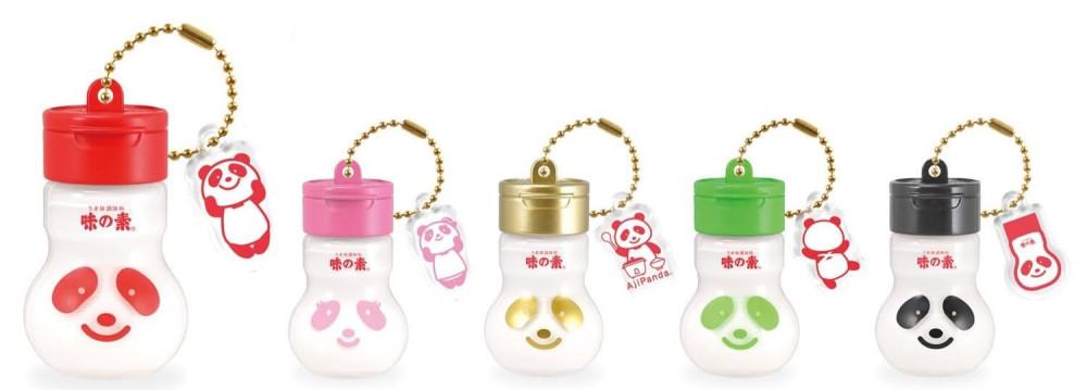 일본 가챠 키링 아지노모토 미원 팬더 병 미니어쳐 5종 세트