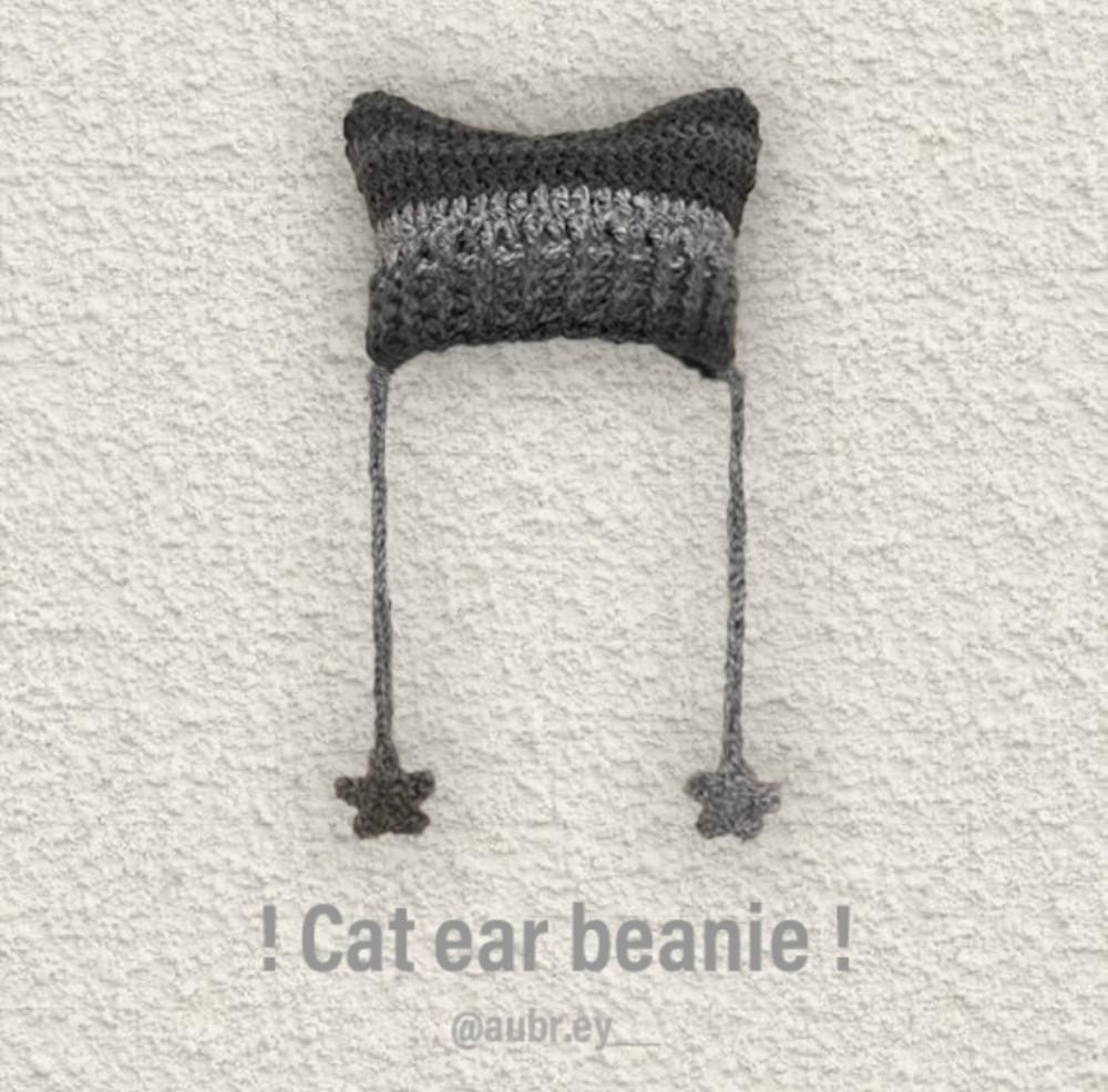 Grey star cat beanie.