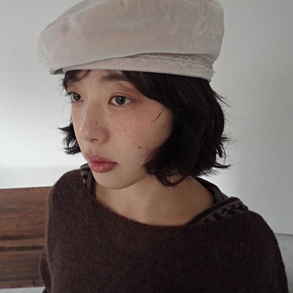 velvet lace hat ( 2 color )