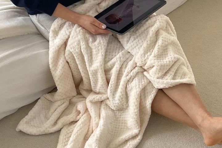 와플 무릎 극세사 밍크 담요 소파 블랭킷 3colors 3size