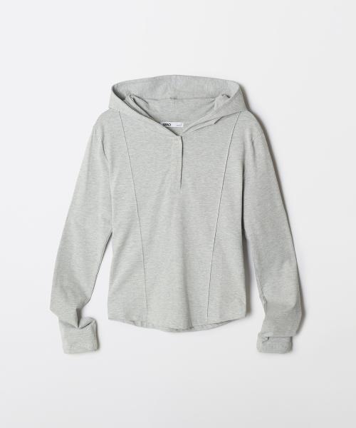 [코튼스판] 후드 스냅 긴팔티_SPLWF49GY2