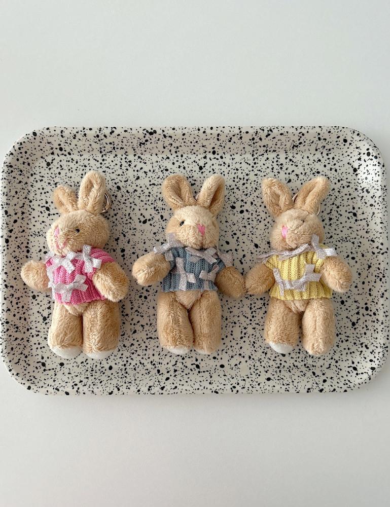 리본니트 토끼 인형키링 3color