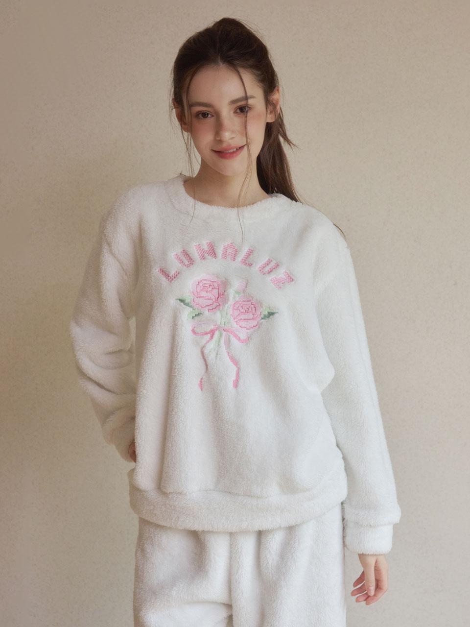 여성 아이샤 극세사 수면 긴소매 투피스 잠옷 25-07731