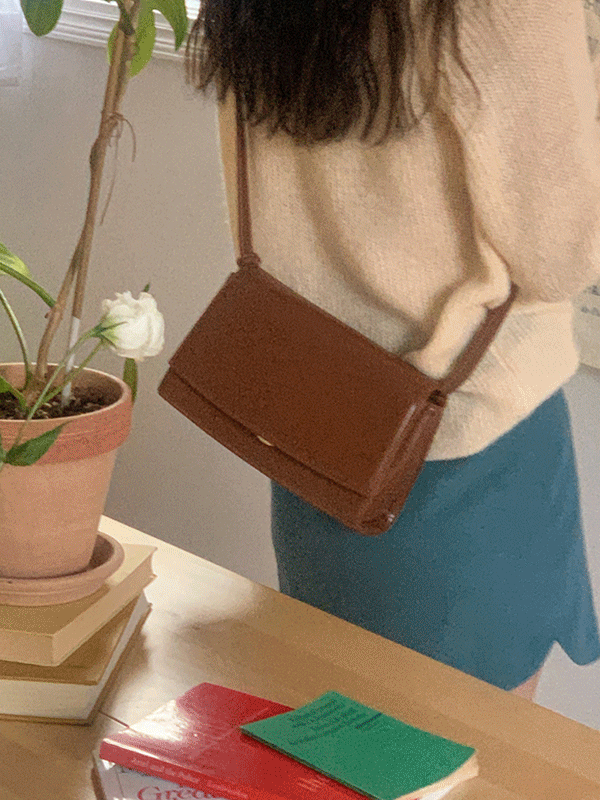 (3color)빌트 레더 스퀘어 숄더 미니 핸들백 가방