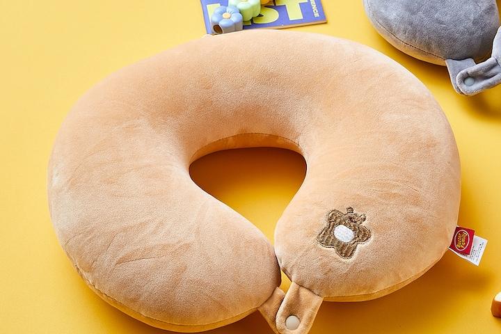 말랑폭신 버터곰 트레블 변형 목베개 브라운