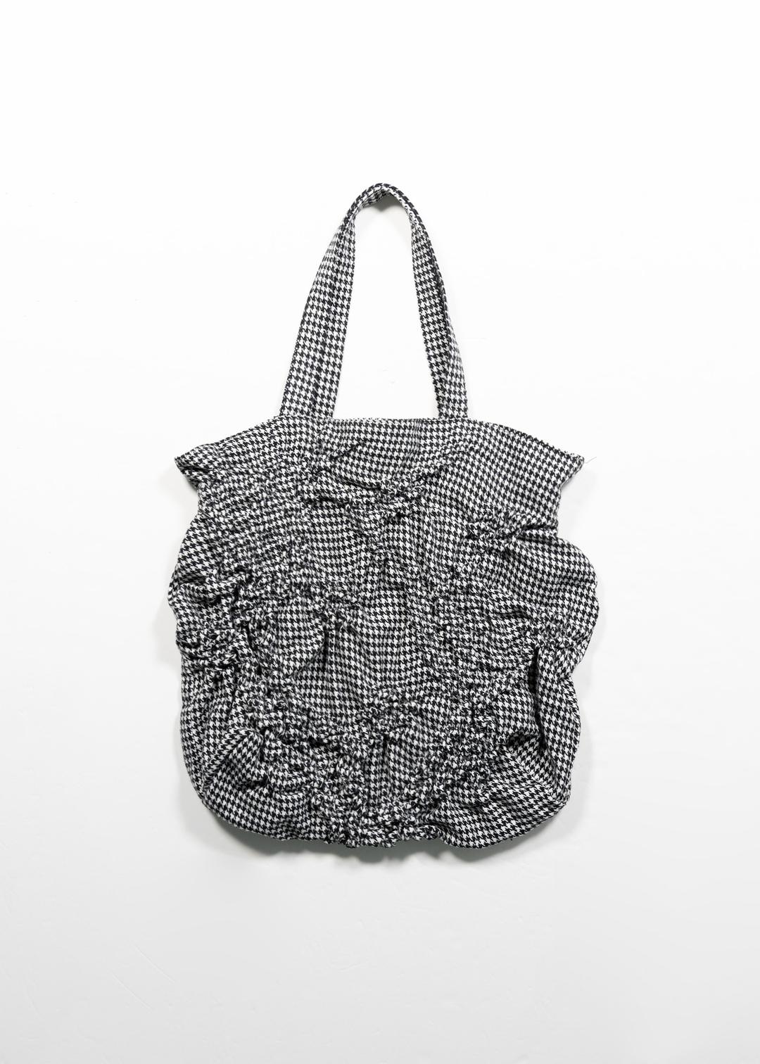 GATHERED STRUCTURED SHOULDER BAG - CHECK