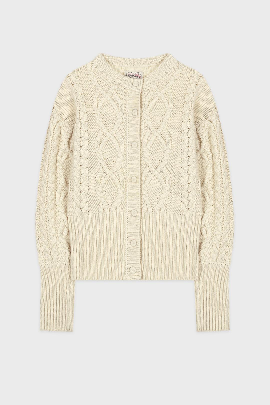Twisted Puff Cardigan (Cream)