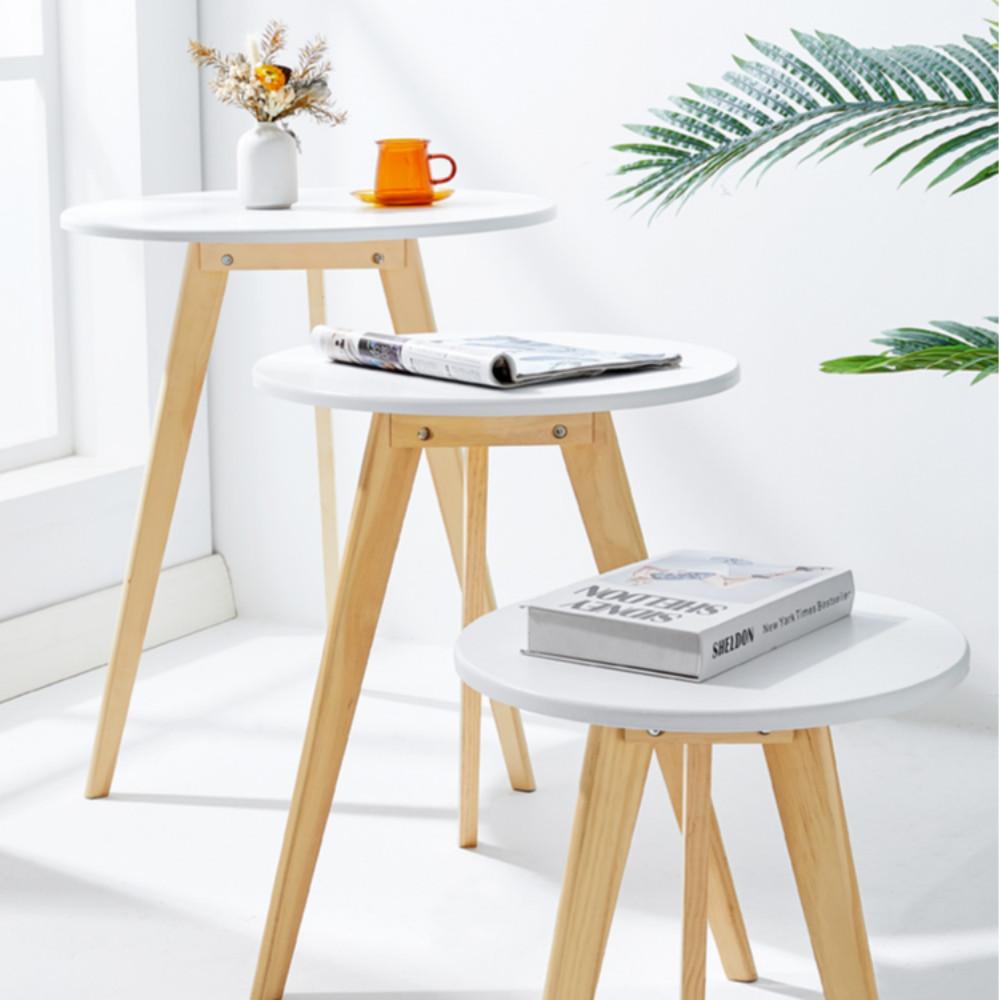 원목 원형 홈카페테이블 5color 화이트식탁 커피 원룸테이블