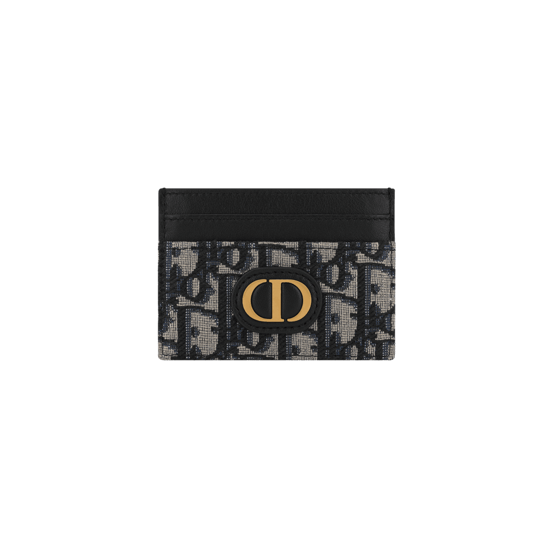 Dior 30 Montaigne Five Slot Card Holder Blue Dior Oblique Jacquard